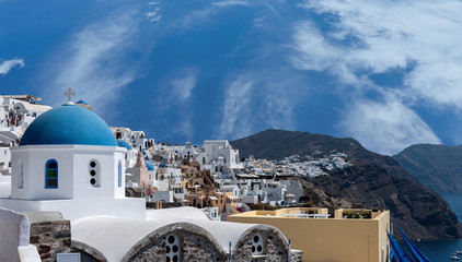 Wall Mural - Oia church - Santorini Cyclades Islands - Aegean sea - Greece