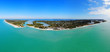 Aerial landscape view of Captiva Island and Sanibel Island in Lee County, Florida, United States