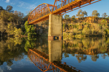 The Fair Oaks Bridge Crosses Over The American River In Fair Oaks, California