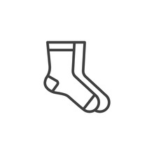 Pair Of Socks Line Icon. Linear Style Sign For Mobile Concept And Web Design. Classic Socks Outline Vector Icon. Symbol, Logo Illustration. Vector Graphics