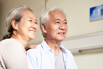 Canvas Print - portrait of happy asian senior couple