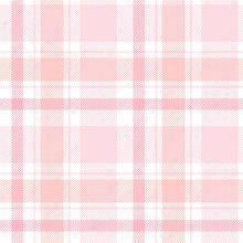 Pink Plaid Seamless Pattern. Vector Print For Woman's T-shirt