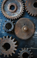 Gears On Black Background