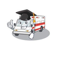 Wall Mural - happy and proud of ambulance wearing a black Graduation hat