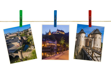 Wall Mural - Luxembourg travel images (my photos) on clothespins