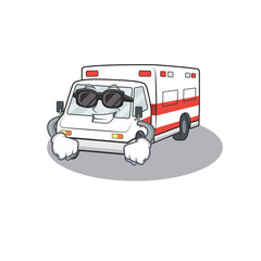 Poster - Super cool ambulance character wearing black glasses