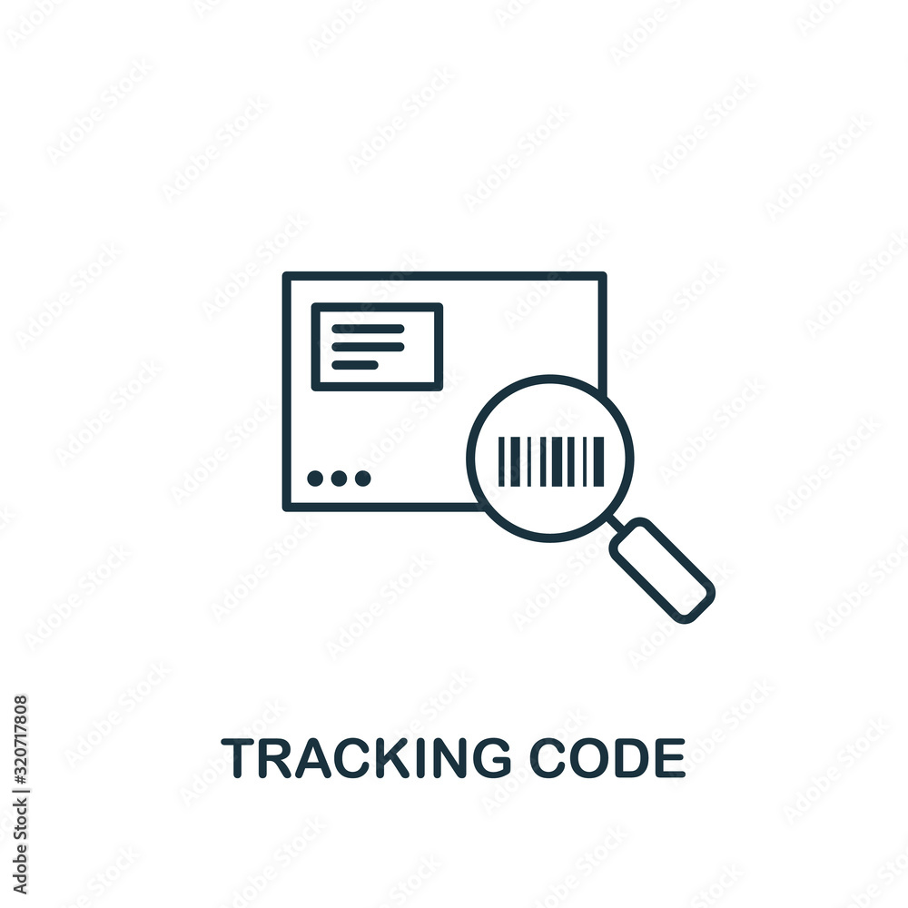 Tracking Code line icon. Thin design style from logistics delivery icon collection. Simple tracking code icon for infographics and templates
