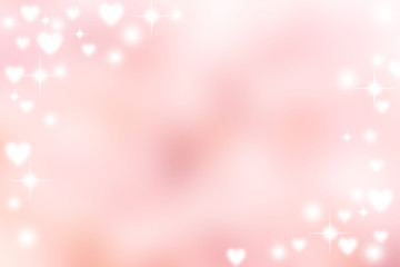 Wall Mural - abstract blur soft gradient pink color background with heart shape and star glitter for show,promote