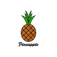 Wall Mural - pineapple icon vector logo design