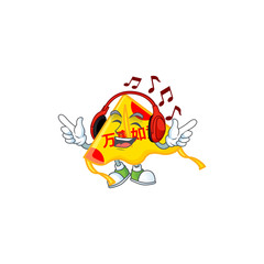 Sticker - Listening music chinese gold kite mascot cartoon character design