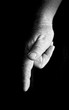 © Holly Photography - Mature aged hand pointing downwards