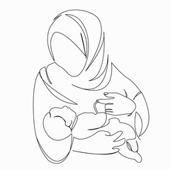 Poster - muslim woman with newborn