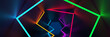 canvas print picture - 3d rendering background, glowing lines, neon lights, abstract psychedelic background, ultraviolet, vibrant colors