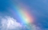 Fototapeta Tęcza - rainbow in blue sky and white clouds