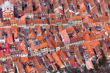 Wall Mural - Brasov old city, aerial view. Romania