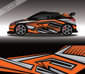 Sticker - Car wrap decal design vector, custom livery race rally car vehicle sticker and tinting.