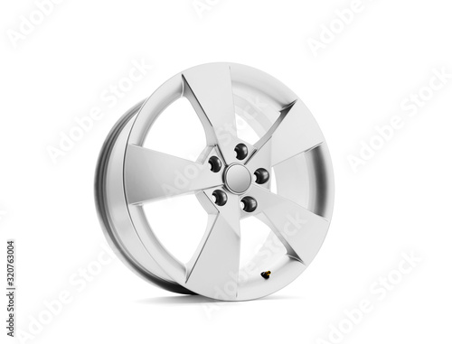Fotomural Car alloy wheel on white background, including clipping path