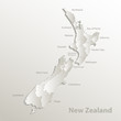New Zealand map, administrative division, separates regions and names, card paper 3D natural vector