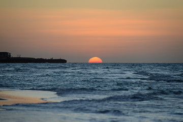 Wall Mural - Sunset on the beach of Atlantic Ocean, Cuba