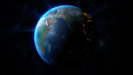Wall Mural - Outer space Illuminate on Earth. Elements of this image furnished by NASA.