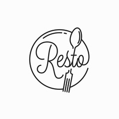 Wall Mural - Resto simple logo. Round linear of resto