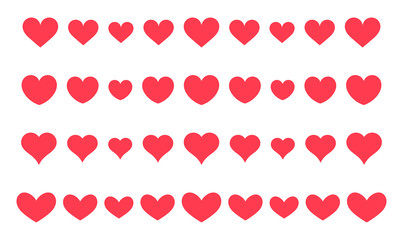 Wall Mural - Red hearts border patterns for design