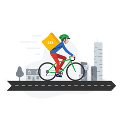 Fototapete - Food delivery service, bike messenger, coursier à vélo