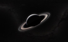 The Planet Saturn With Spinning Ring In The Outer Space And Milky Way Galaxy Stars Background Elements Of This Image Furnished By Nasa