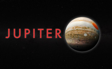 Wall Mural - the gas giant planet of jupiter isolated in the space, science fiction art elements of this image fu