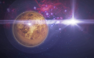 the venus planet in the space, galaxy science creative art background elements of this image furnish