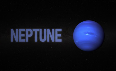 Wall Mural - the neptune planet in the milky way, creative sci-fi art, surreal abstract photo elements of this im