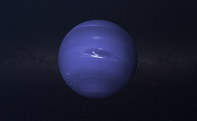 Wall Mural - the neptune planet in the milky way, creative sci-fi art, surreal abstract photo elements of this im