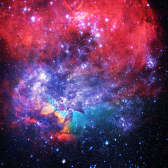 Wall Mural - creative surreal science abstract galaxy sky with many stars, color dust elements of this image furn