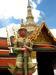 Beauty and characteristic sculptures in Royal Grand Palace,, Bangkok, Thailand.