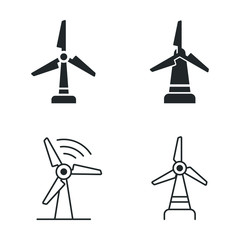 Wall Mural - windmill icon template color editable. power and renewable, generator, ecology symbol vector sign is