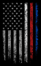 Grunge Usa Firefighters, Police Flag Vector Design
