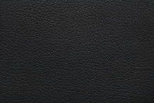 Texture Of Black Leather As Background, Closeup