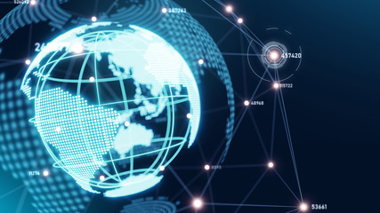 Aufkleber - World hologram with connecting edge and space