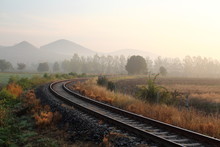 Train Tracks In Countryside