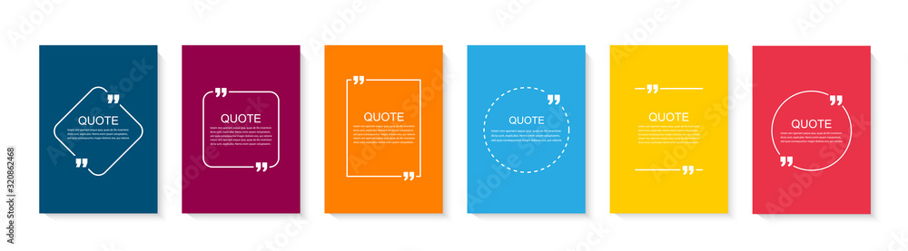 Inspirational quote for your opportunities. Speech bubbles with quote marks. Vector illustration - obrazy, fototapety, plakaty 