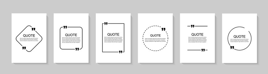 Wall Mural - Inspirational quote for your opportunities. Speech bubbles with quote marks. Vector illustration