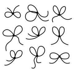 Sticker - Vector illustrations of set of lace bows