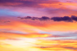 Fototapeta Zachód słońca - Red and yellow clouds in the sunset sky