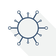 Aufkleber - Virus vector icon, bacteria, pathogen, infection concept flat design illustration