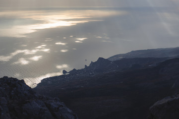 sunset in mountains