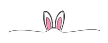 Doodle Black Easter Bunny Ears Scribble Banner