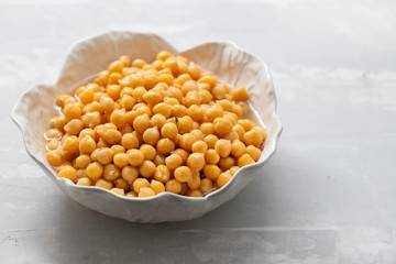 Poster - boiled chick-pea in beautiful white bowl