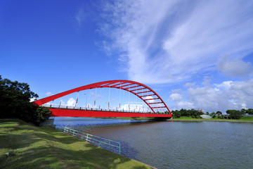 Wall Mural - Scenic shot of Hedecanan bridge Dongshan river