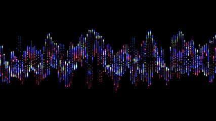 Wall Mural - abstract blue and pink technology background. lines texture. motion dots. black backdrop. futuristic