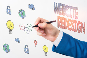 Wall Mural - Handwriting text writing Website Redesign. Conceptual photo modernize improver or evamp your website look and feel